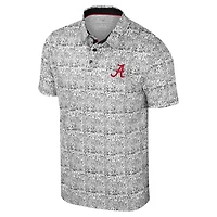 Polo imprimé sur toute la surface pour homme Colosseum White Alabama Crimson Tide Big & Tall It's Time!