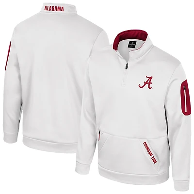 Veste polaire à fermeture éclair quart de tour Alabama Crimson Tide Mainframe pour homme Colosseum White