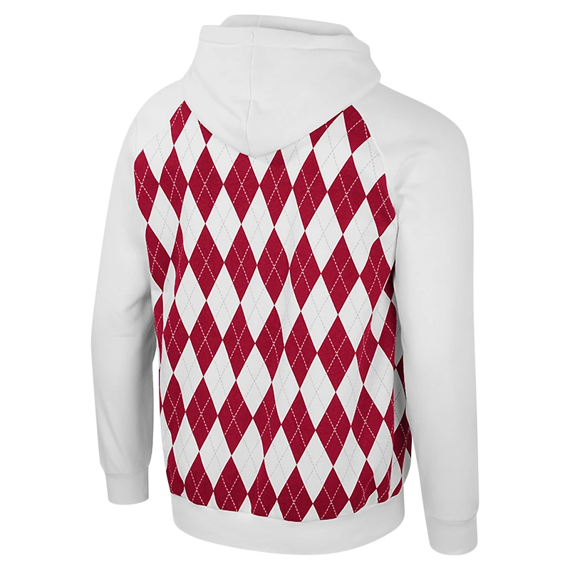 Sweat à capuche raglan pour homme Colosseum White Alabama Crimson Tide The Dealio