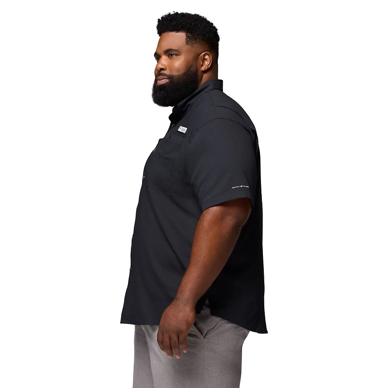 Men's Columbia  Black Alabama Crimson Tide Big & Tall Tamiami Omni-Shade Button-Down Shirt
