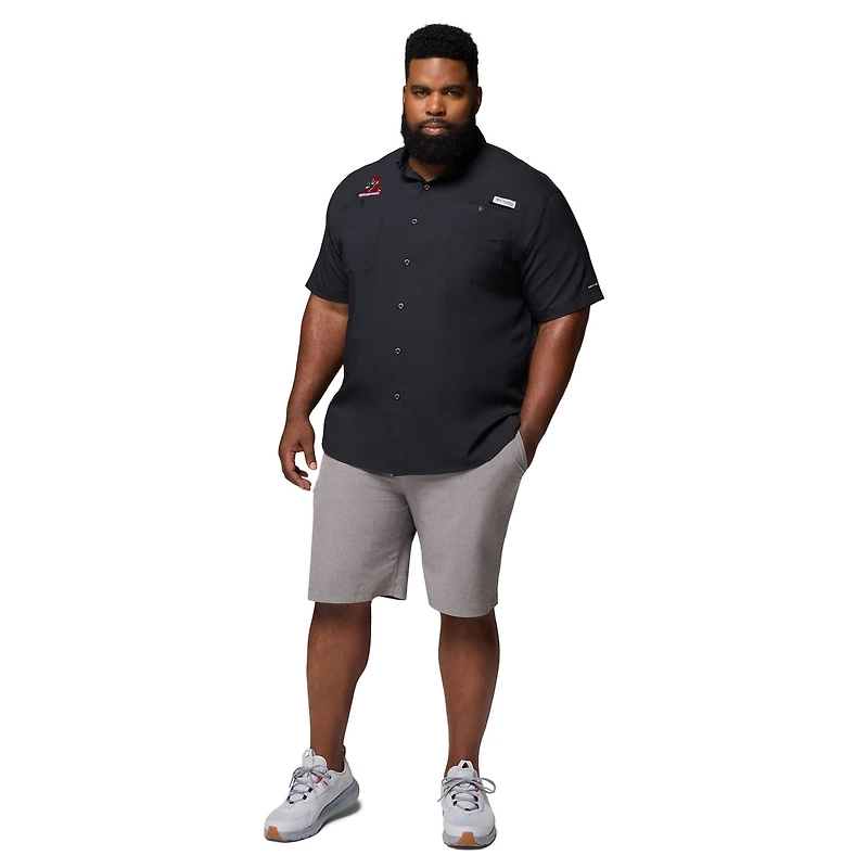Chemise boutonnée Columbia Black Alabama Crimson Tide pour homme, grande taille, Tamiami Omni-Shade