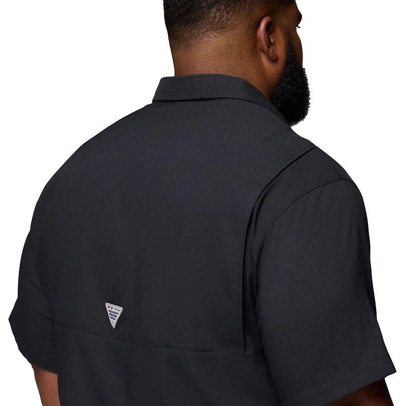 Men's Columbia Black Alabama Crimson Tide Big & Tall Tamiami Omni-Shade Button-Down Shirt