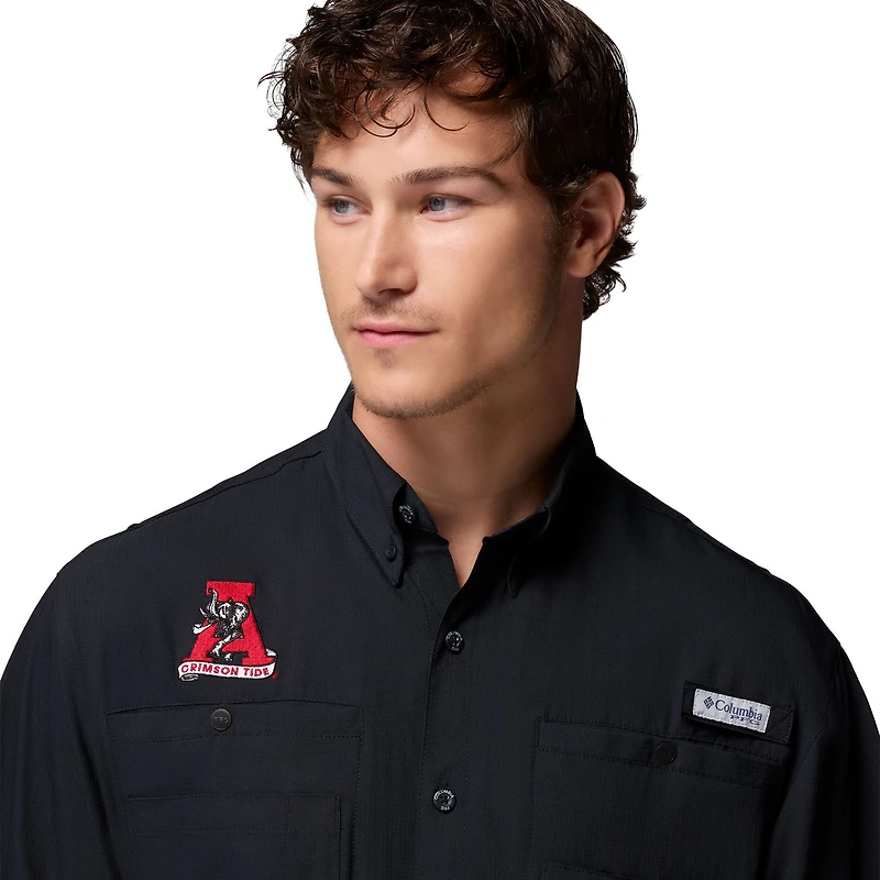 Chemise boutonnée Columbia Black Alabama Crimson Tide Tamiami Omni-Shade pour homme