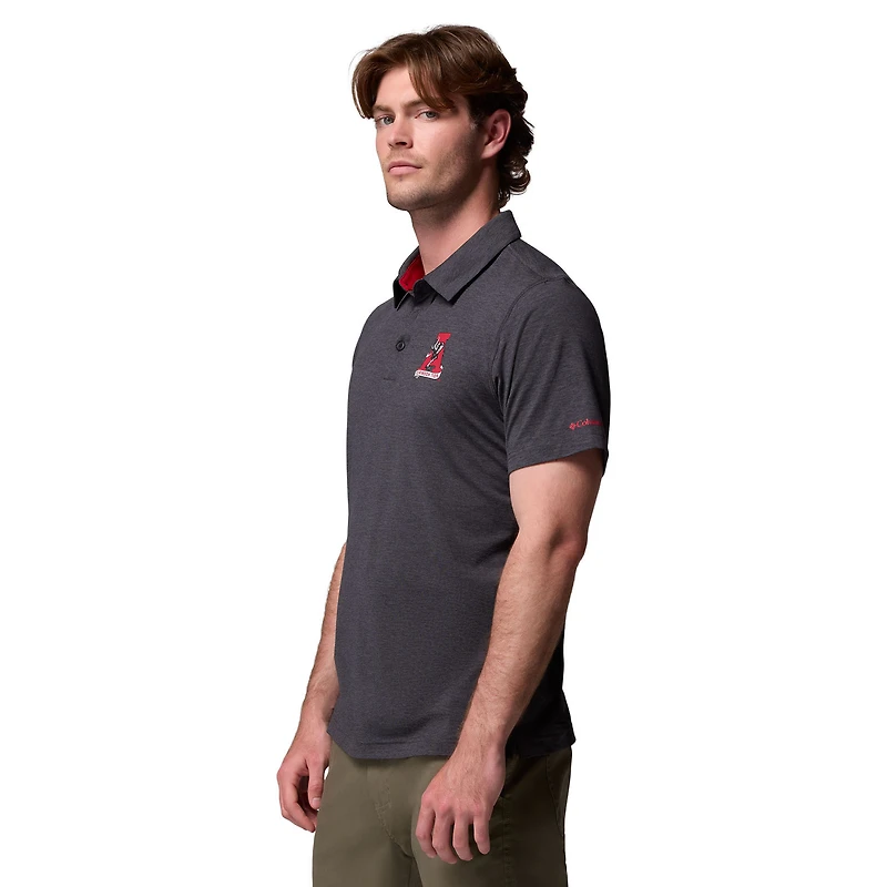 Polo Columbia Alabama Crimson Tide Tech Trail pour homme, noir