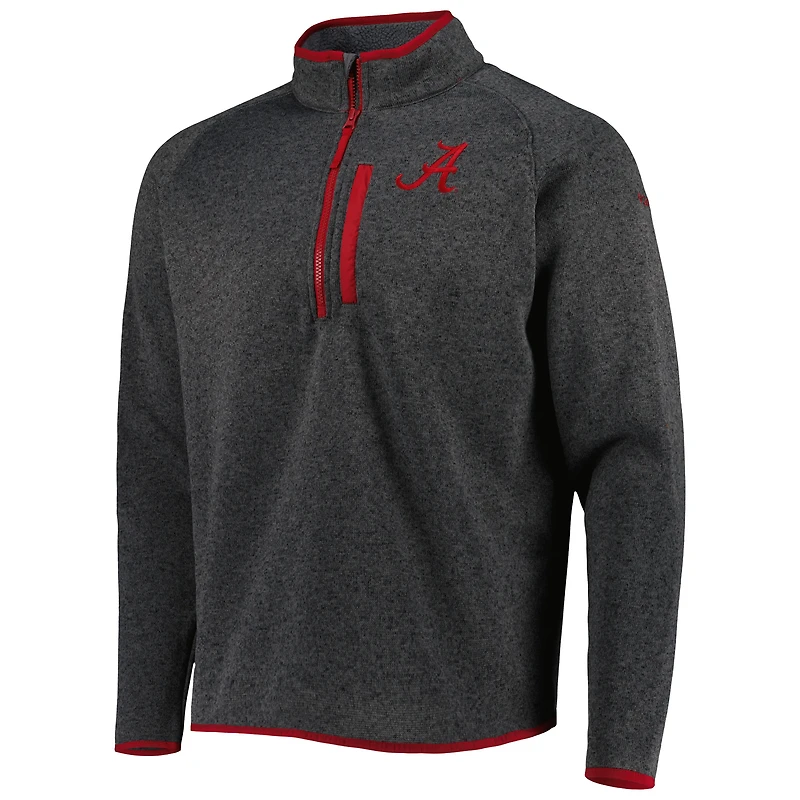 Haut à demi-glissière raglan Columbia Charcoal Alabama Crimson Tide Canyon Point Omni-Shield pour homme