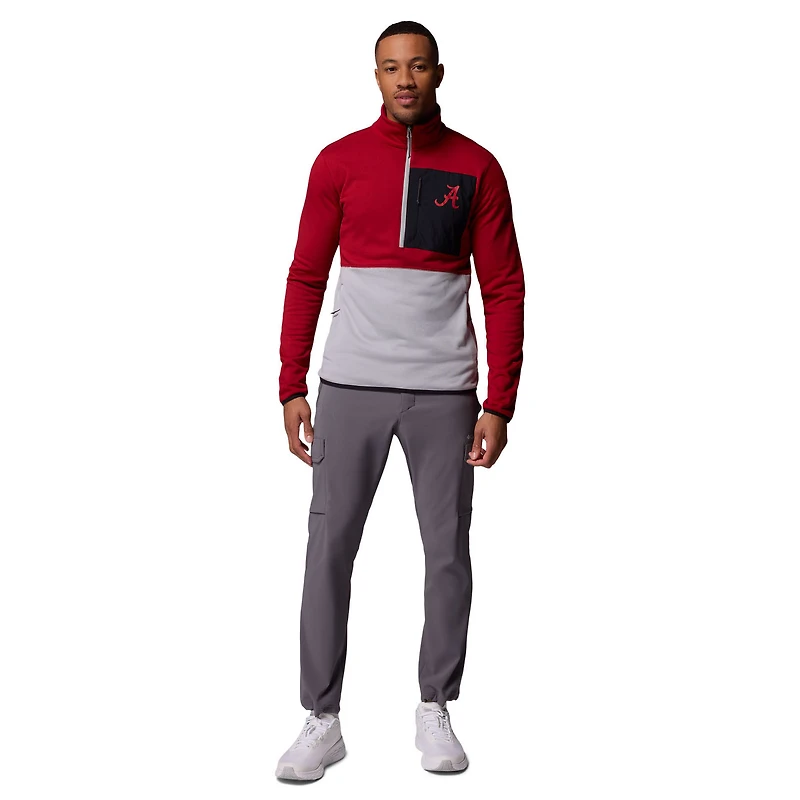 Men's Columbia Crimson/Gray Alabama Crimson Tide Hike Omni-Wick Half-Zip Pullover