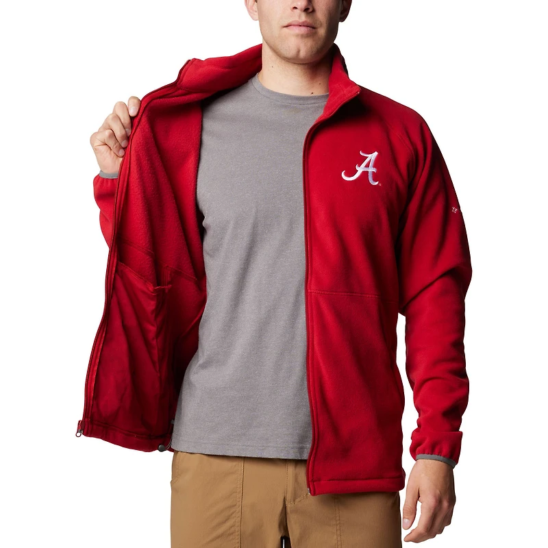 Men's Columbia  Crimson Alabama Tide Flanker IV Fleece Raglan Full-Zip Jacket