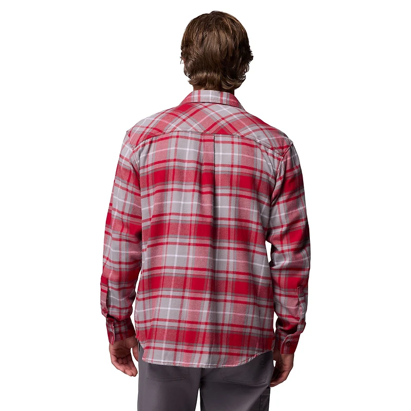 Chemise boutonnée à manches longues en flanelle Omni-Wick pour homme Columbia Crimson Alabama Tide Flare Gun