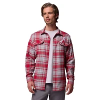 Chemise boutonnée à manches longues en flanelle Omni-Wick pour homme Columbia Crimson Alabama Tide Flare Gun