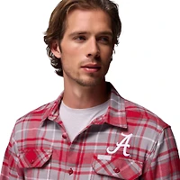 Chemise boutonnée à manches longues en flanelle Omni-Wick pour homme Columbia Crimson Alabama Tide Flare Gun