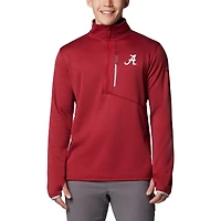 Veste polaire Omni-Wick à demi-zip Columbia Crimson Alabama Tide Park View Grid pour homme