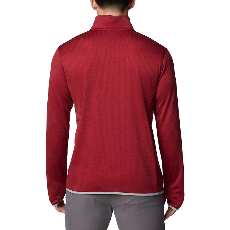 Men's Columbia Crimson Alabama Tide Park View Grid Fleece Omni-Wick Half-Zip Jacket
