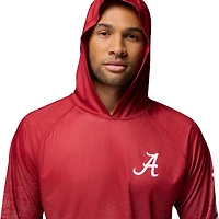 Men's Columbia  Crimson Alabama Tide PFG Gradient Water Super Terminal Tackle Hoodie Omni-Wick T-Shirt