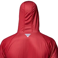 Men's Columbia  Crimson Alabama Tide PFG Gradient Water Super Terminal Tackle Hoodie Omni-Wick T-Shirt