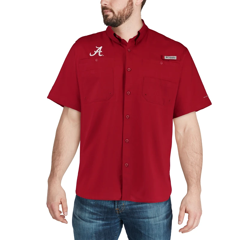 Chemise Columbia Crimson Alabama Tide PFG Tamiami pour homme