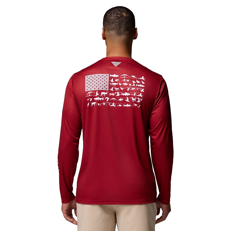 T-shirt à manches longues Columbia Crimson Alabama Tide PHG Terminal Shot 3-Hit pour homme