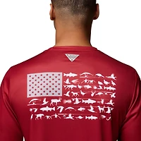 T-shirt à manches longues Columbia Crimson Alabama Tide PHG Terminal Shot 3-Hit pour homme