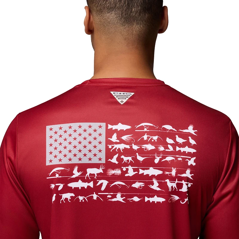 Men's Columbia  Crimson Alabama Tide PHG Terminal Shot 3-Hit Long Sleeve T-Shirt