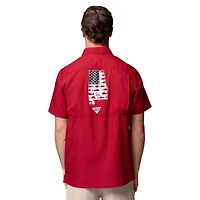 Men's Columbia Crimson Alabama Tide Slack Camp Button-Up Shirt
