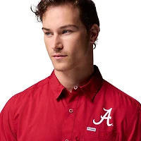 Chemise boutonnée Columbia Crimson Alabama Tide Slack Camp pour homme
