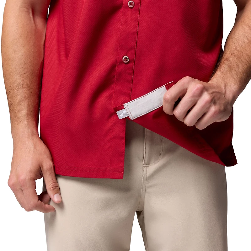Men's Columbia Crimson Alabama Tide Slack Camp Button-Up Shirt