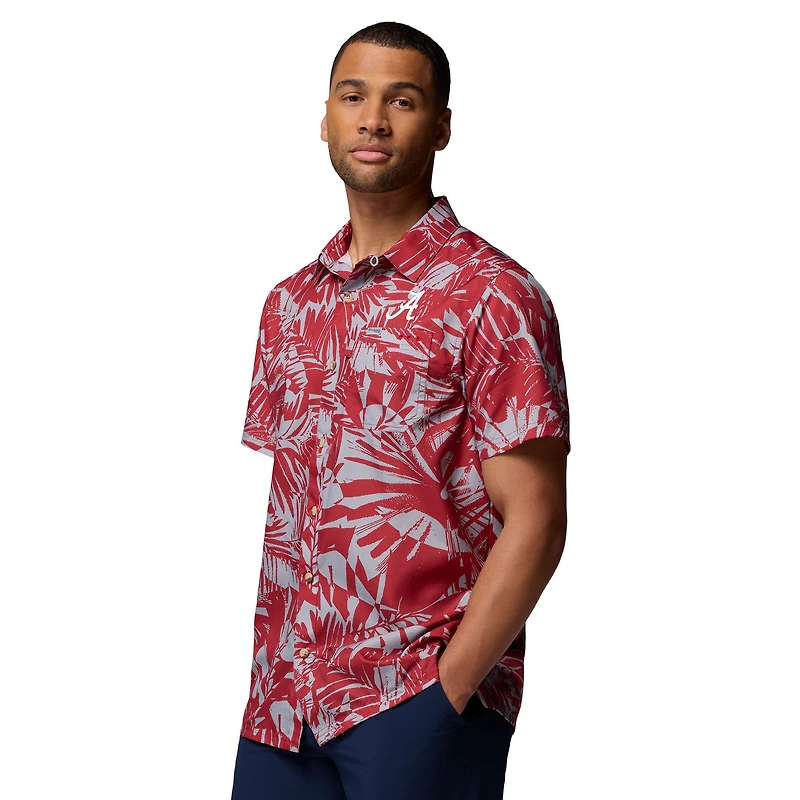 Men's Columbia Crimson Alabama Tide Super Slack Omni-Wick Button-Up Shirt