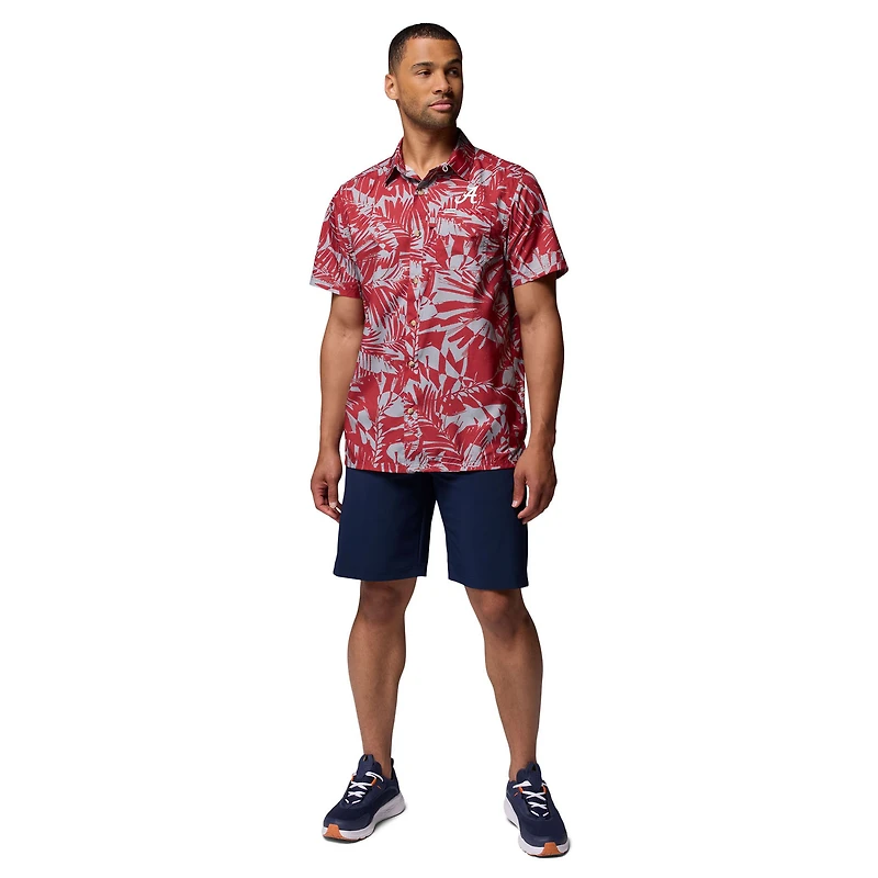 Men's Columbia Crimson Alabama Tide Super Slack Omni-Wick Button-Up Shirt