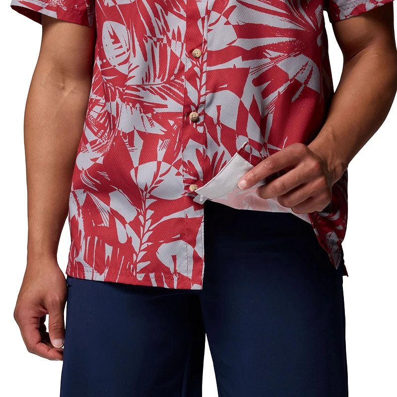 Men's Columbia Crimson Alabama Tide Super Slack Omni-Wick Button-Up Shirt