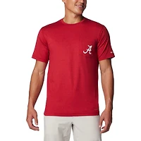 T-shirt Omni-Wick Columbia Crimson Alabama Tide Tech Trail pour hommes