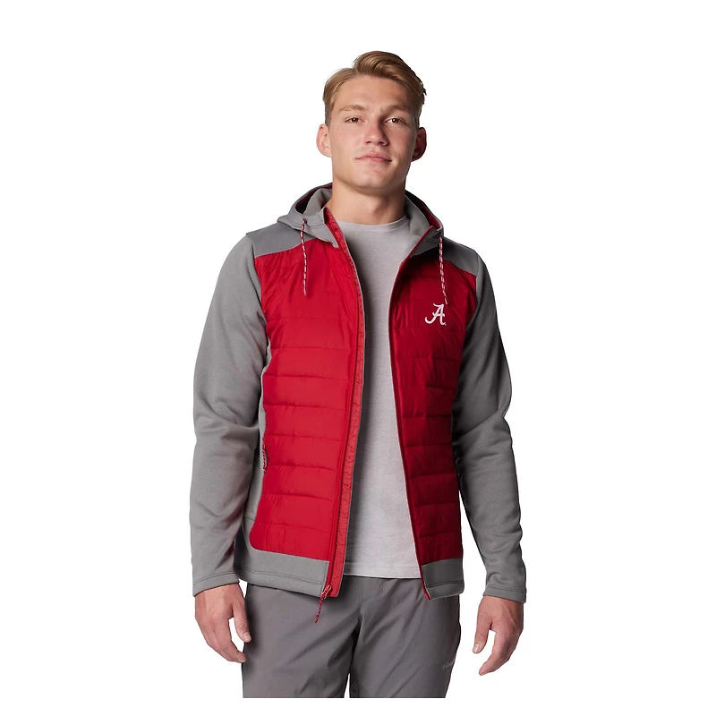 Veste à capuche hybride entièrement zippée Columbia Alabama Crimson Tide Out-Shield pour homme, gris/cramoisi