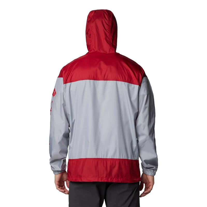 Veste à capuche coupe-vent entièrement zippée Columbia Crimson Tide Flash Challenger Omni-Shade pour hommes, gris
