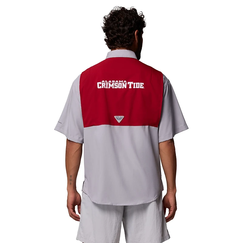Chemise boutonnée Columbia grise Alabama Crimson Tide Tamiami Colorblock Omni-Shade pour homme
