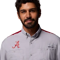 Men's Columbia Gray Alabama Crimson Tide Tamiami Colorblock Omni-Shade Button-Down Shirt