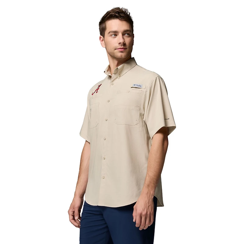 Men's Columbia Tan Alabama Crimson Tide Tamiami Omni-Shade Button-Down Shirt