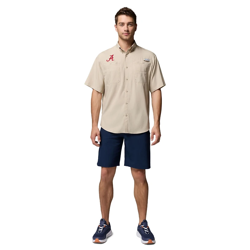 Men's Columbia Tan Alabama Crimson Tide Tamiami Omni-Shade Button-Down Shirt