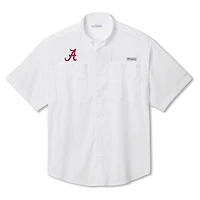 Chemise boutonnée Columbia White Alabama Crimson Tide Big & Tall Tamiami Omni-Shade pour hommes