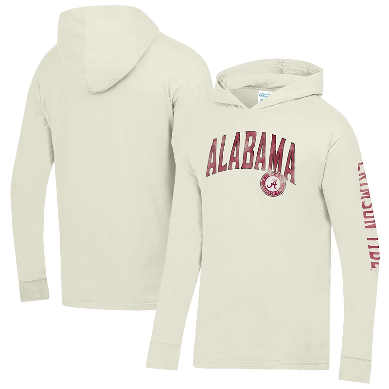 Men's ComfortWash Charcoal Alabama Crimson Tide Long Sleeve Hooded T-Shirt
