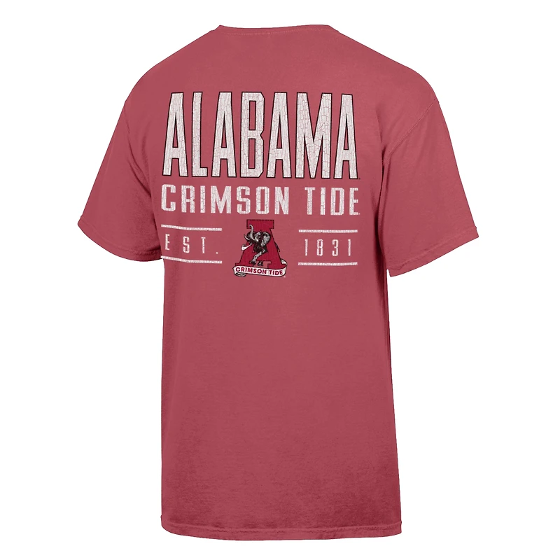 T-shirt ComfortWash pour homme, motif Crimson Tide, Alabama, avec grand nom