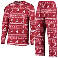 Ensemble pull moche à manches longues et pantalon en maille Concepts Sport Crimson Alabama Tide pour homme