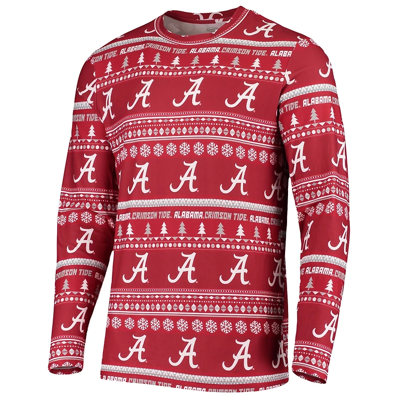 Ensemble pull moche à manches longues et pantalon en maille Concepts Sport Crimson Alabama Tide pour homme