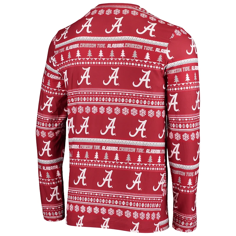 Men's Concepts Sport Crimson Alabama Tide Ugly Sweater Knit Long Sleeve Top and Pant Set