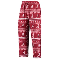 Ensemble pull moche à manches longues et pantalon en maille Concepts Sport Crimson Alabama Tide pour homme