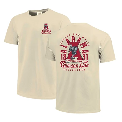 Men's Cream Alabama Crimson Tide Comfort Colors Mascot Overlay T-Shirt