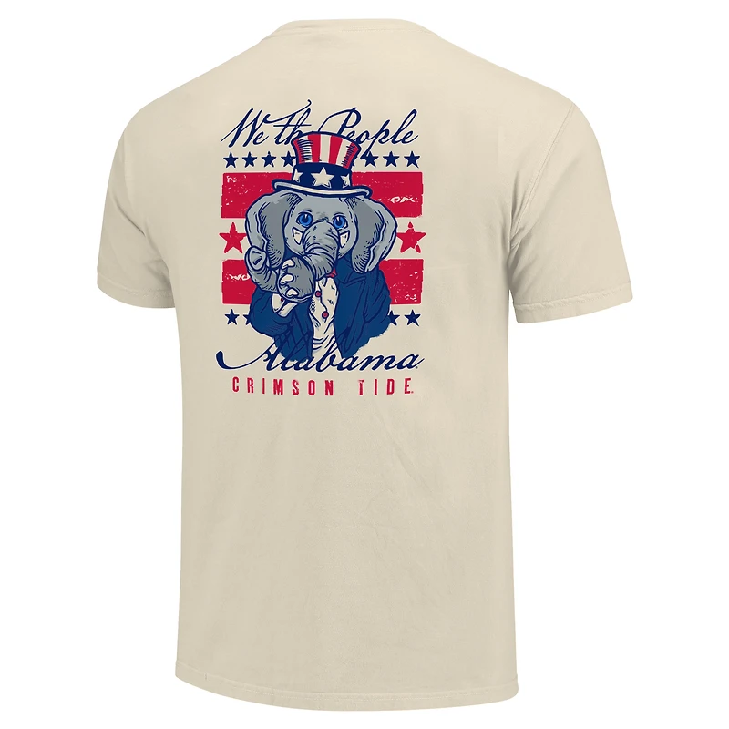 Men's  Cream Alabama Crimson Tide Uncle Sam Mascot T-Shirt