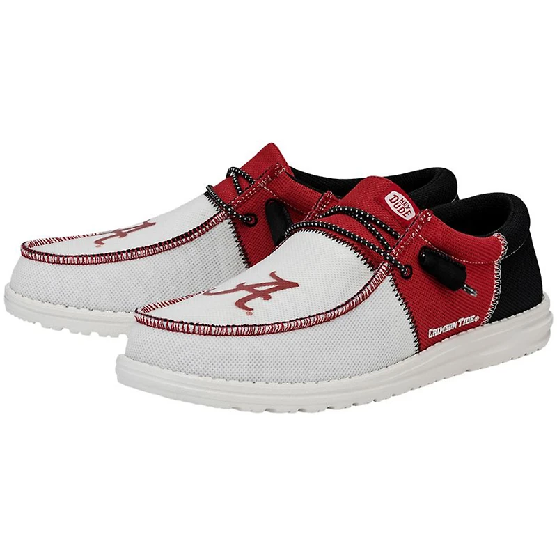 Chaussures décontractées Wally Alabama Crimson Tide pour hommes, couleur cramoisie/noire