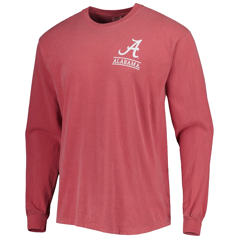 T-shirt à manches longues pour homme Crimson Alabama Tide Circle Campus Scene