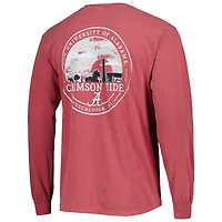 T-shirt à manches longues pour homme Crimson Alabama Tide Circle Campus Scene