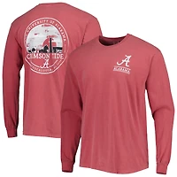 T-shirt à manches longues pour homme Crimson Alabama Tide Circle Campus Scene