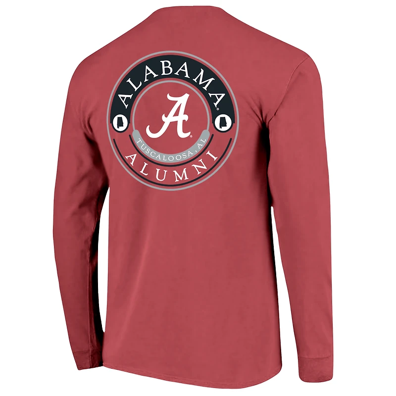 T-shirt à manches longues pour hommes Crimson Alabama Tide Circle Seal Alumni