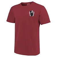Men's  Crimson Alabama Tide Drawn Mascot Baseball T-Shirt